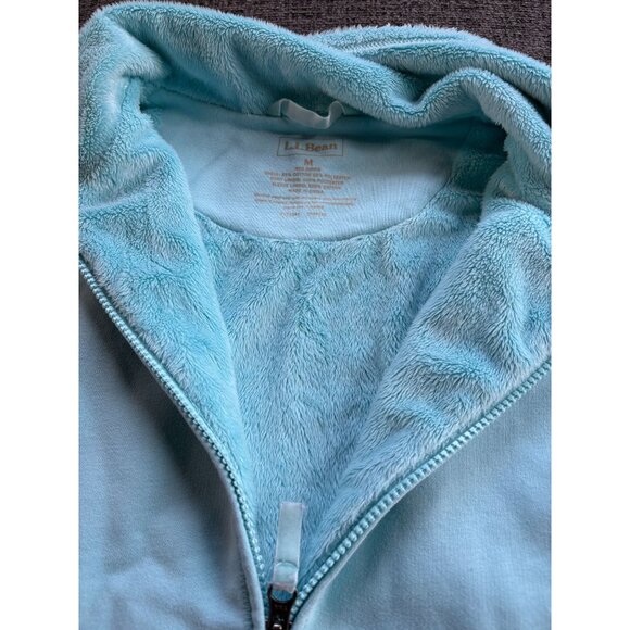 L.L. Bean Womens Turquoise Full-Zip Fleece-Lined Hoodie Jacket M - Picture 2 of 9